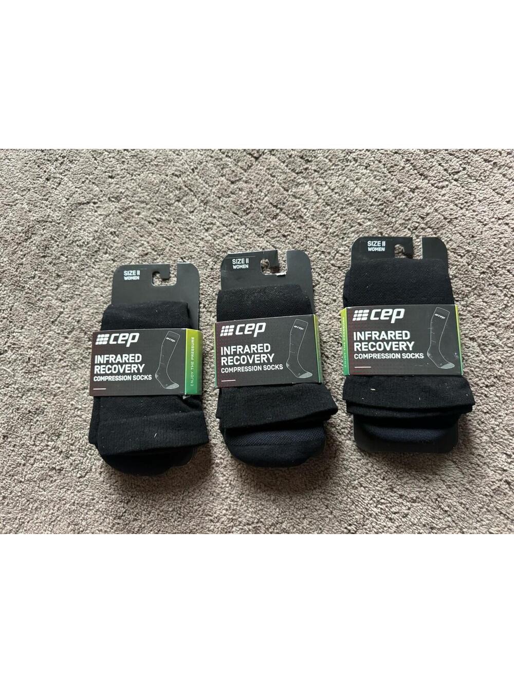 CEP Women’s Infrared Recovery Compression Socks Black Size II 3 Pack $149.85
